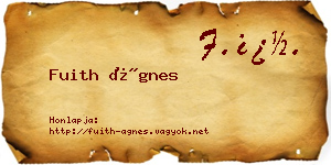 Fuith Ágnes névjegykártya