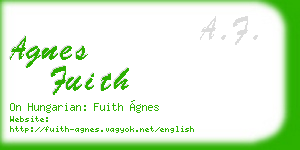 agnes fuith business card
