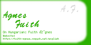 agnes fuith business card